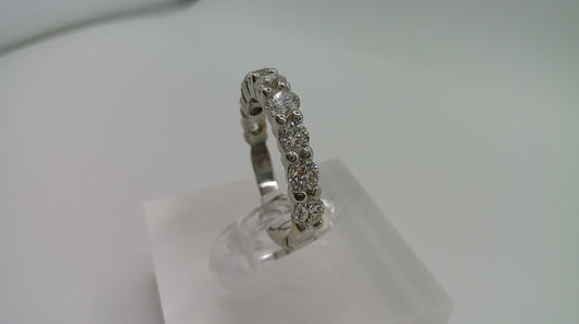 14k gold diamond ring | white gold | 0.9 ct | 9 diamonds | size 7.75