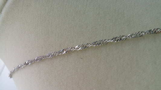 14k white gold chain | thin Singapore chain | 20 inches