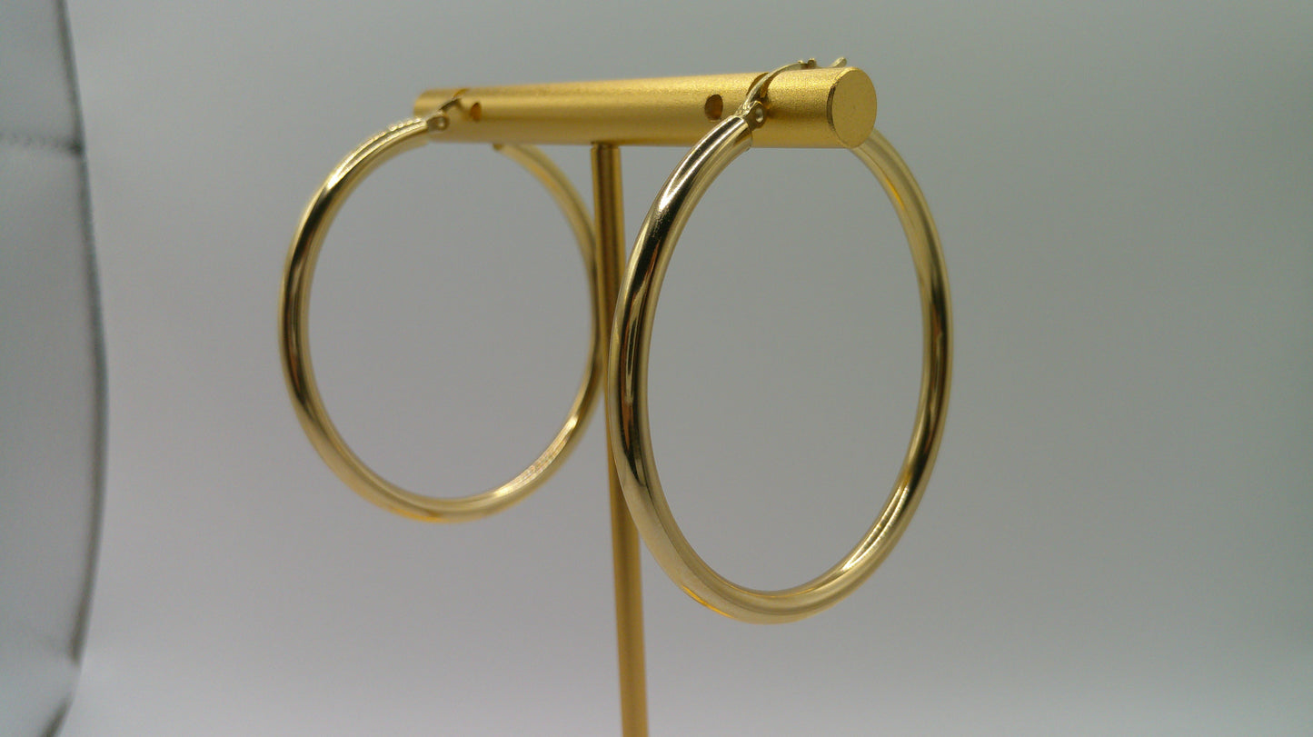 14k yellow gold | classic hoop | 1.5mm | 1.5 inch wide