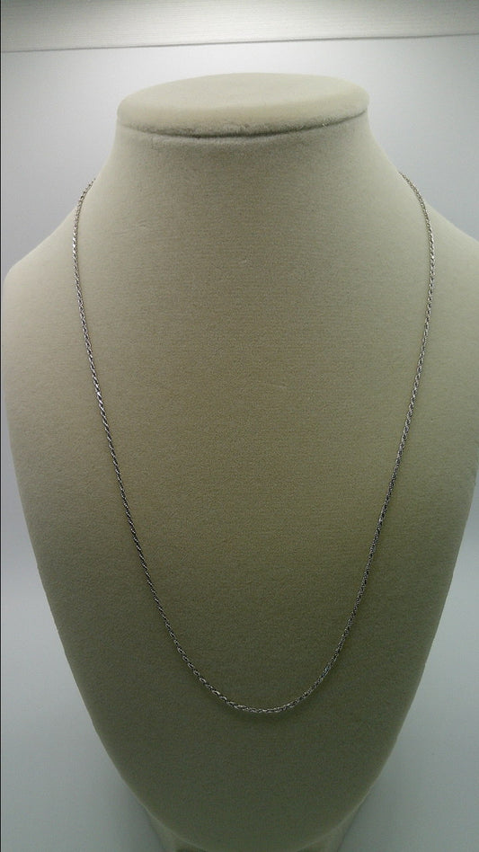 14k white gold chain | thin wheat style chain | 20 inches