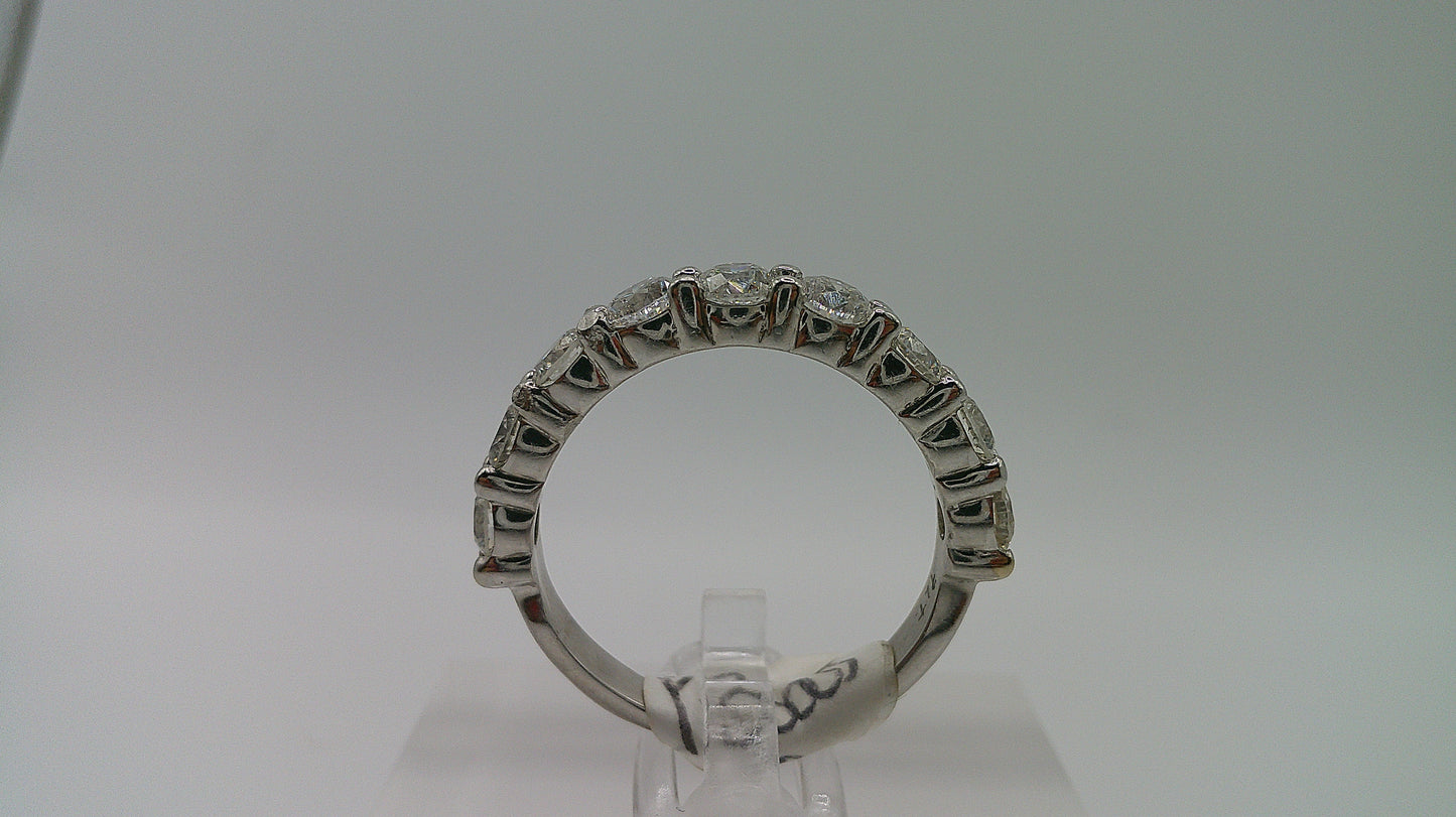 14k gold diamond ring | white gold | 0.9 ct | 9 diamonds | size 7.75