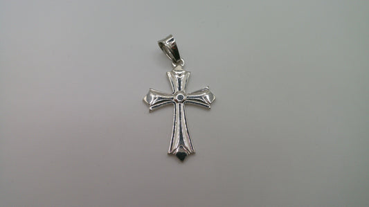 14k white gold cross pendant | crucifix | 2.6g