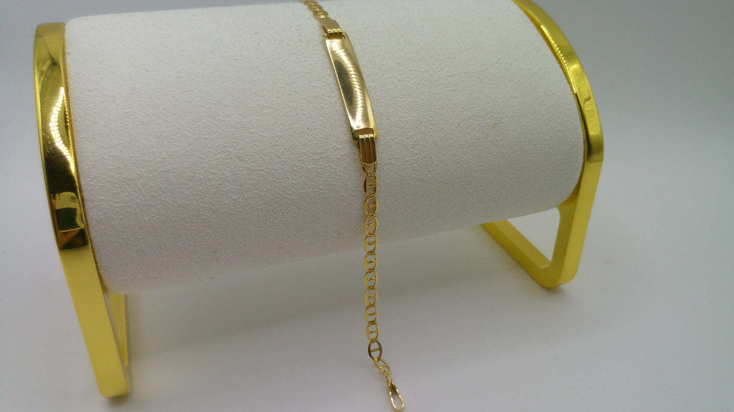 14k gold baby bracelet | ID bracelet | Flat Anchor Link Bracelet