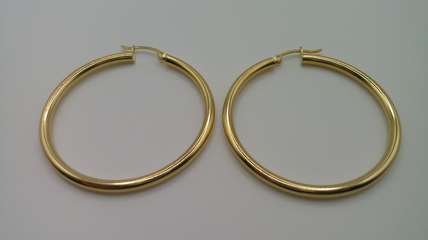 14k yellow gold | classic hoop | 1.5mm | 1.5 inch wide