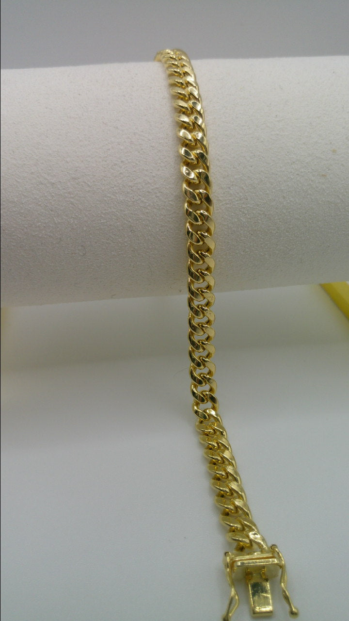 14k gold semi-solid Miami Cuban link bracelet | 8 inches