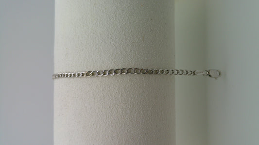 14k white gold baby bracelet | Flat curb link bracelet