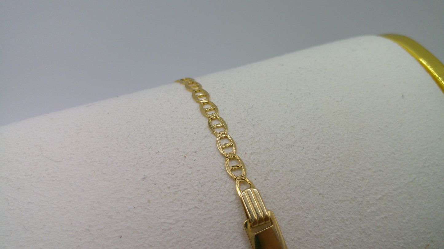 14k gold baby bracelet | ID bracelet | Flat Anchor Link Bracelet