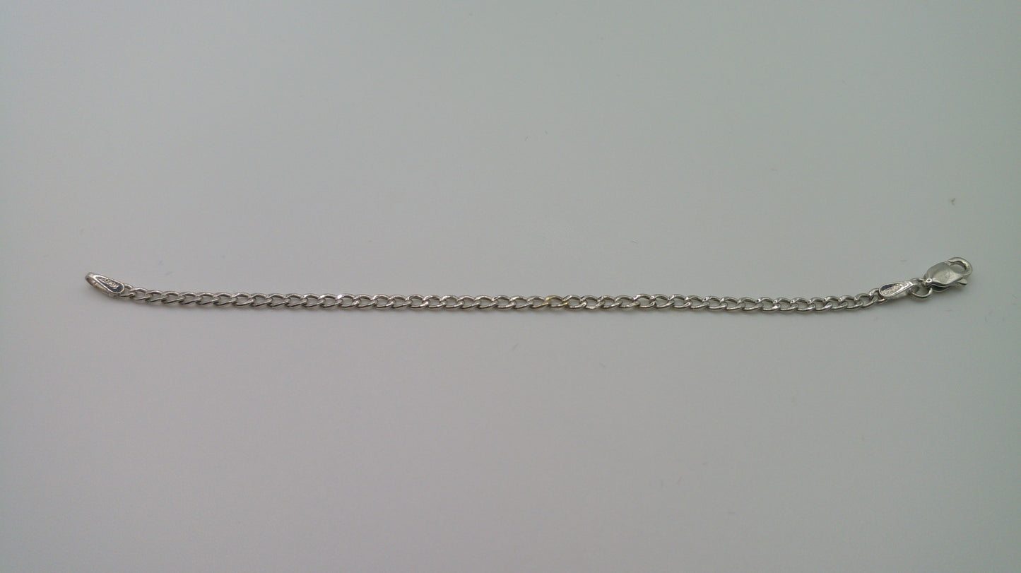 14k white gold baby bracelet | Flat curb link bracelet