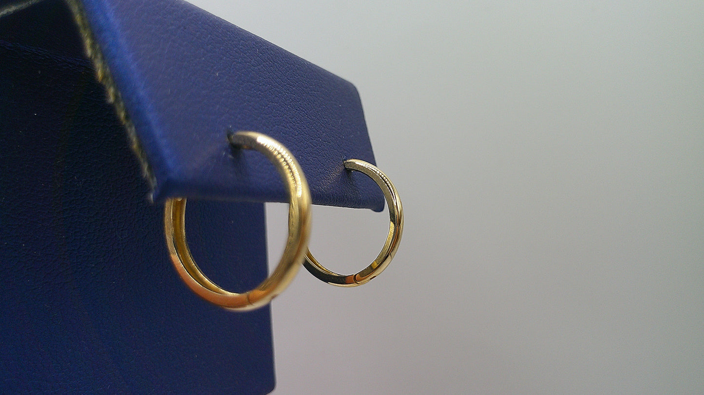 14k gold huggie earrings | thin, simple design