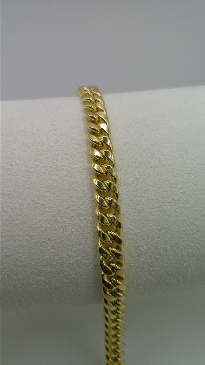 14k gold semi-solid Miami Cuban link bracelet | 8 inches