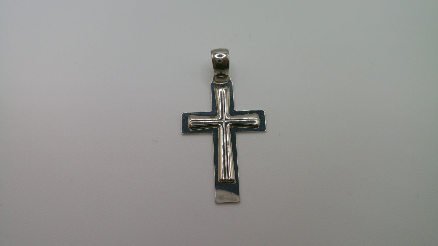 14k white gold cross pendant | crucifix | 1.6g