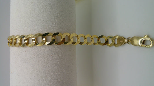14k yellow gold flat Cuban link bracelet | 7.25 inches