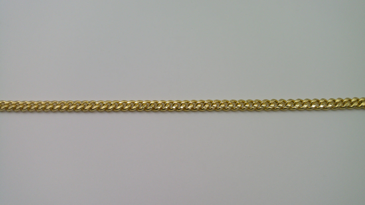 14k gold semi-solid Miami Cuban link bracelet | 8 inches