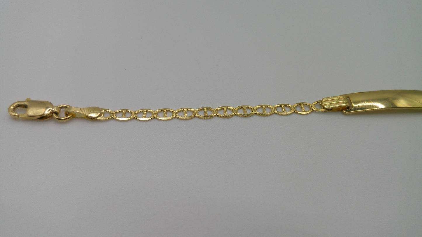 14k gold baby bracelet | ID bracelet | Flat Anchor Link Bracelet