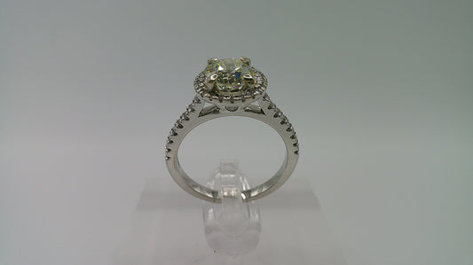 14k white gold Diamond engagement ring | Halo | 1.50 carat | Old European Brilliant | 6.75 ring size
