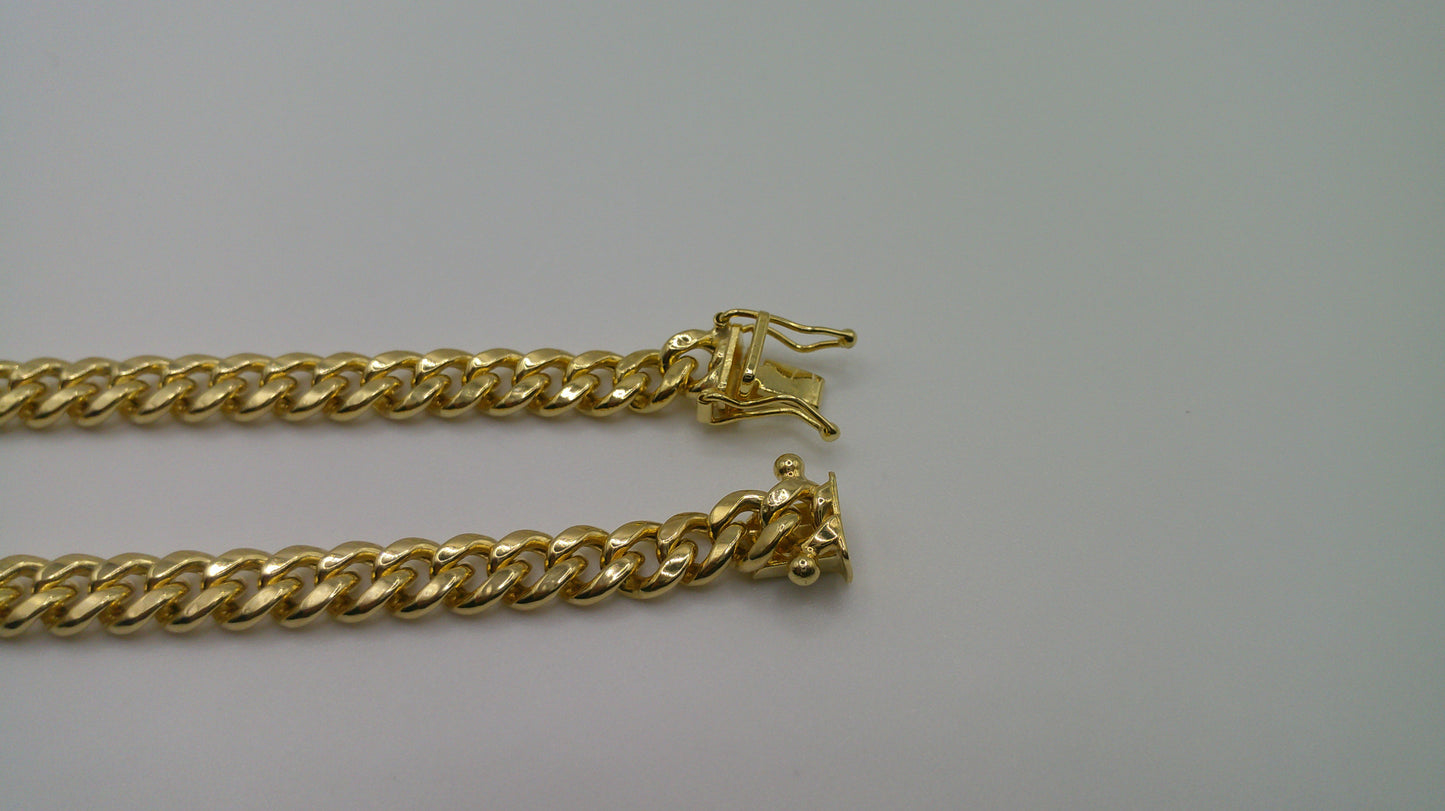 14k gold semi-solid Miami Cuban link bracelet | 8 inches