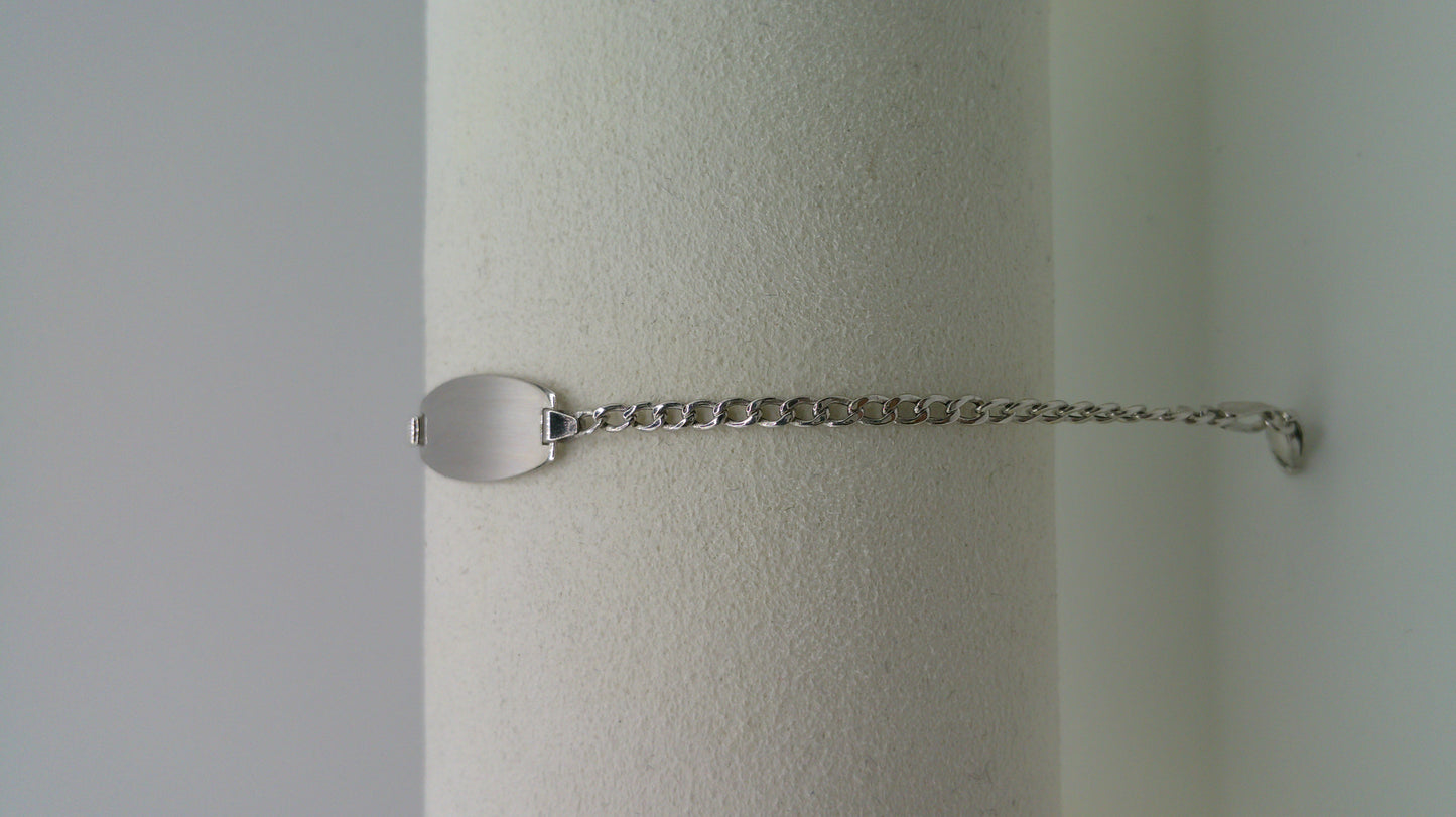 14k white gold baby bracelet | ID bracelet | Flat curb link bracelet