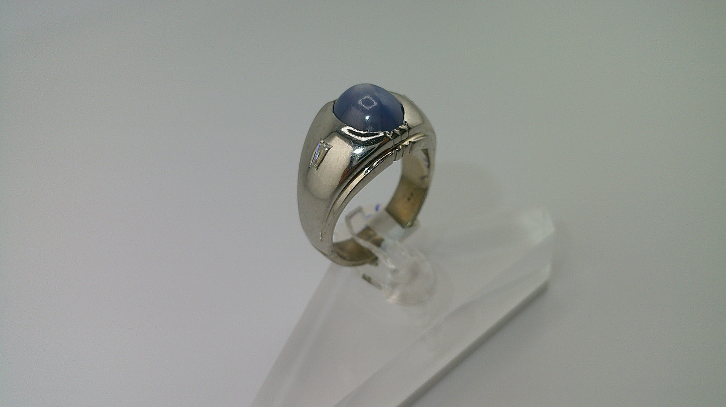 14k white gold ring | moonstone | size 9.5