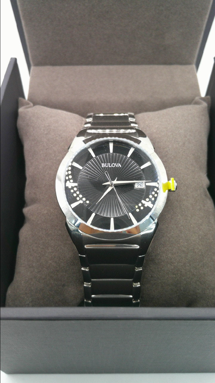 Bulova Watch | Black face | Stainless steel band