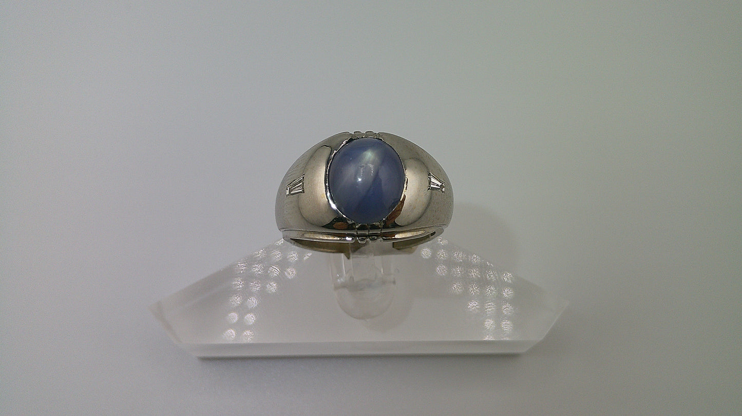 14k white gold ring | moonstone | size 9.5