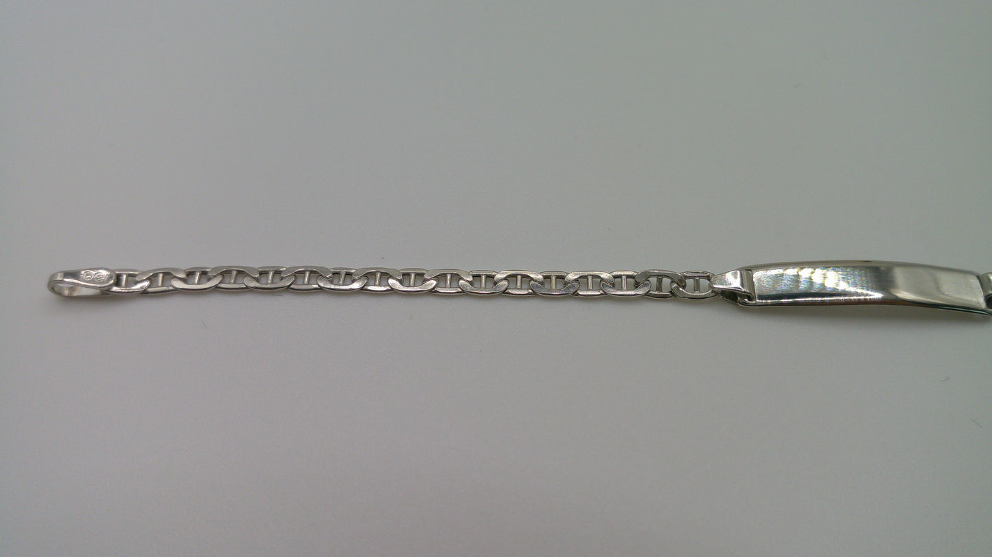 14k white gold baby bracelet | ID bracelet | Anchor link bracelet