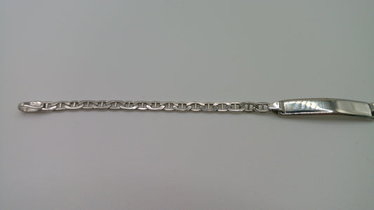 14k white gold baby bracelet | ID bracelet | Anchor link bracelet