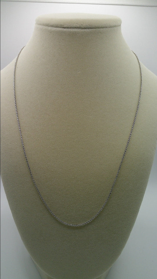 14k white gold chain | thin round box chain | 20 inches