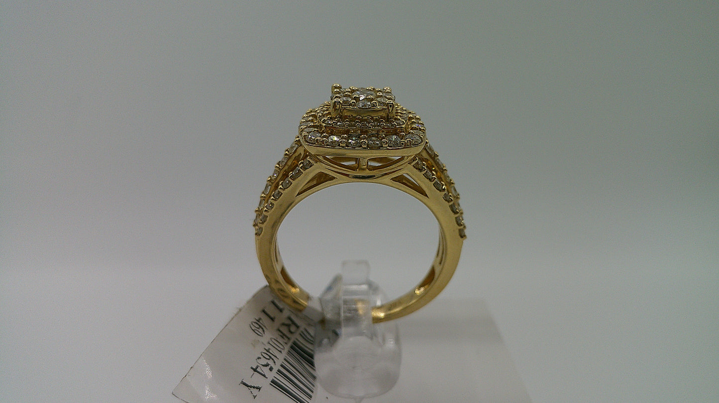 14k gold diamond ring | yellow gold | cluster design | 1.25 ct | size 7