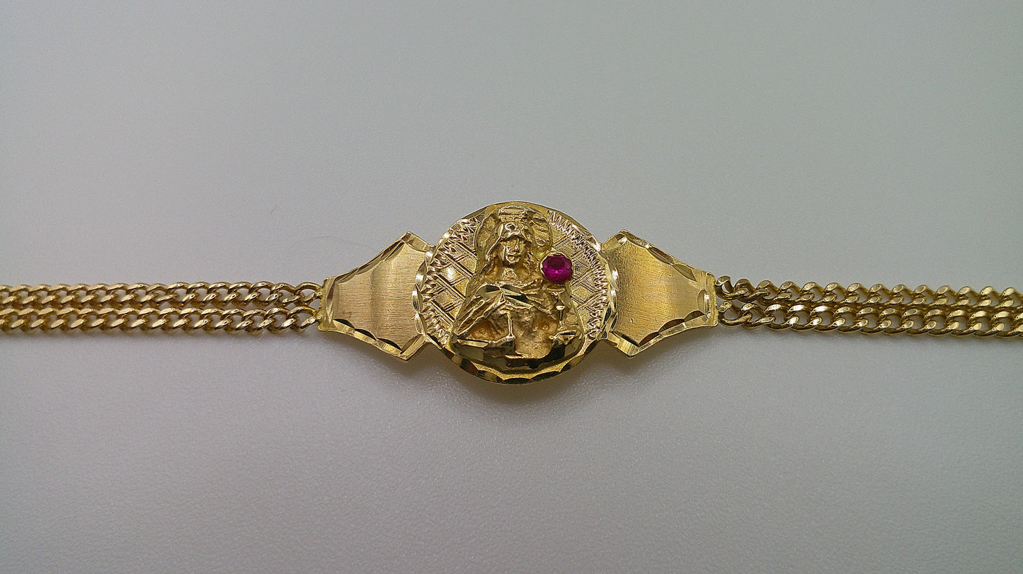 14k gold religious bracelet | 6.25 inches