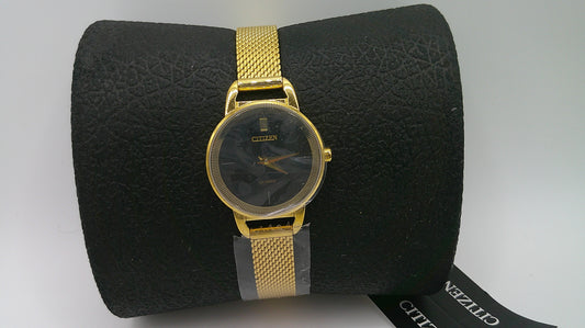 Citizen Watch | Yellow-toned stainless steel | black face | Quartz