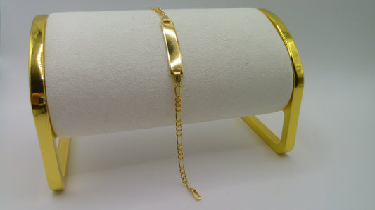 14k gold baby ID bracelet | Figaro Bracelet