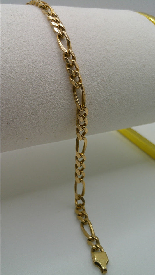 14k gold bracelet | Figaro link | 7.5 inches