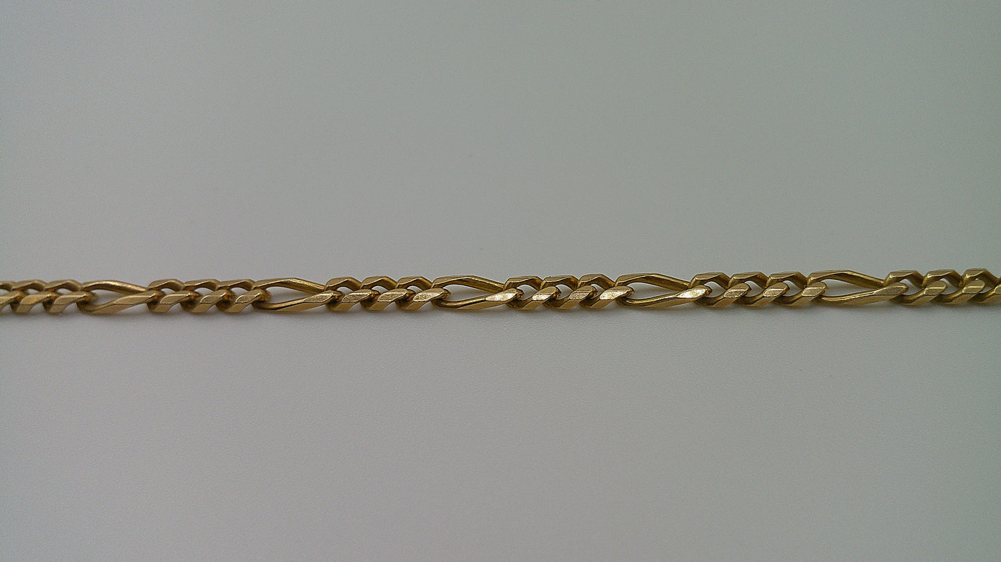 14k gold bracelet | Figaro link | 7.5 inches