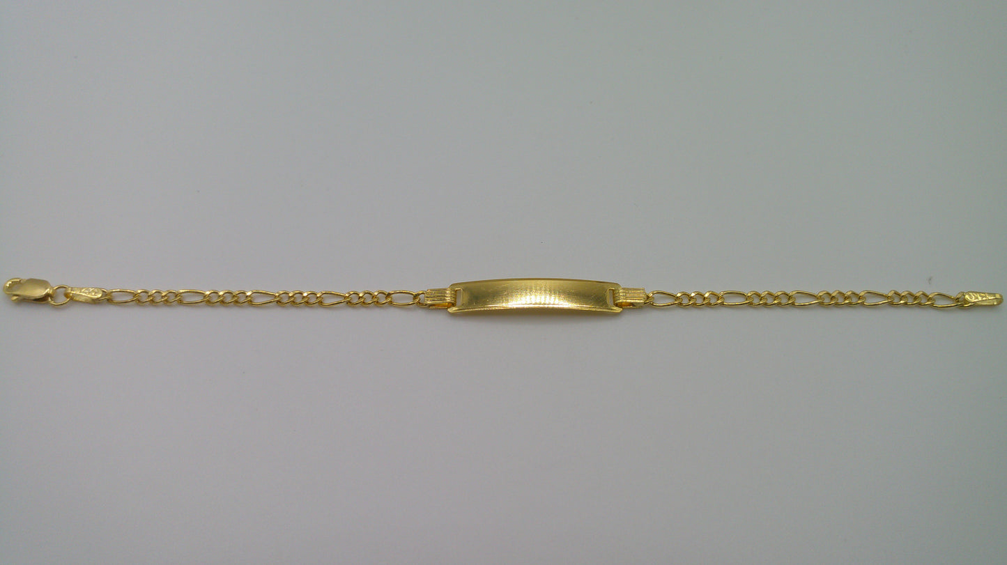 14k gold baby ID bracelet | Figaro Bracelet