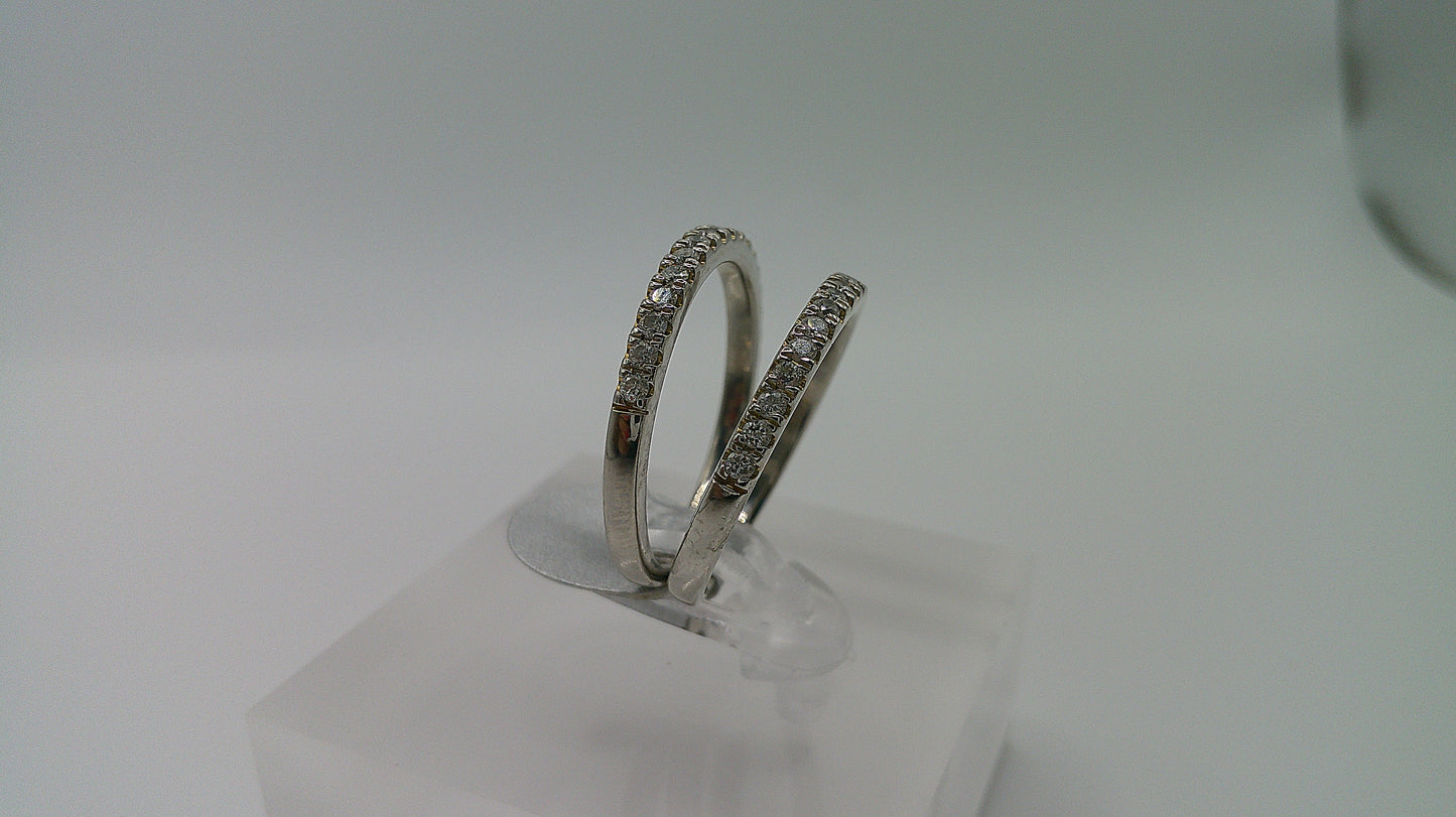 14k gold diamond ring | white gold | .5ct each | size 6.25 | stacked set