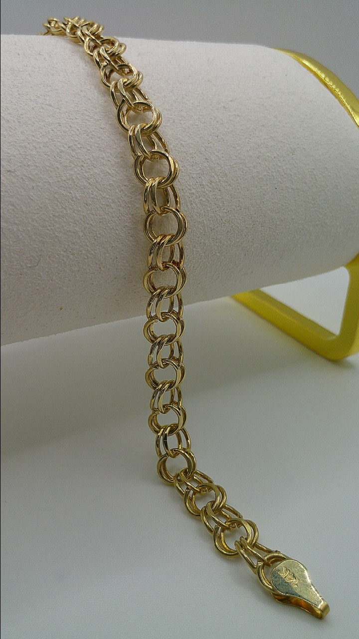 14k yellow gold gucci link bracelet | 8 inches