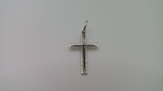 14k white gold cross pendant | crucifix | 0.5g