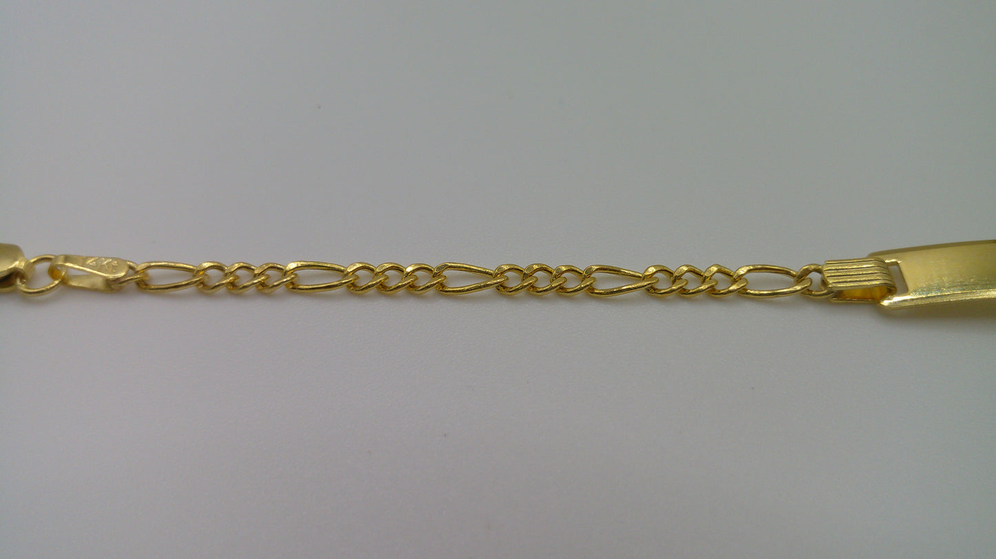 14k gold baby ID bracelet | Figaro Bracelet