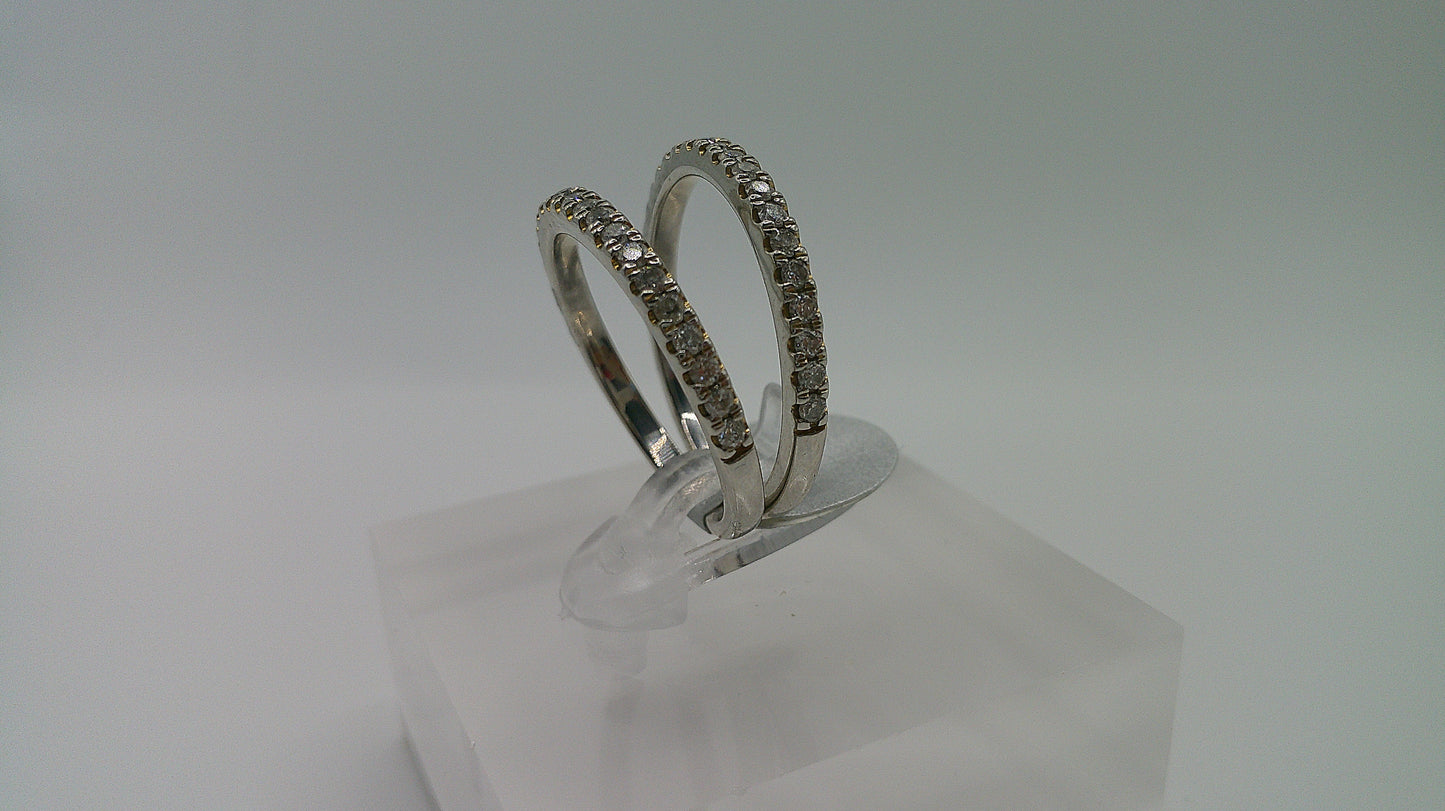 14k gold diamond ring | white gold | .5ct each | size 6.25 | stacked set