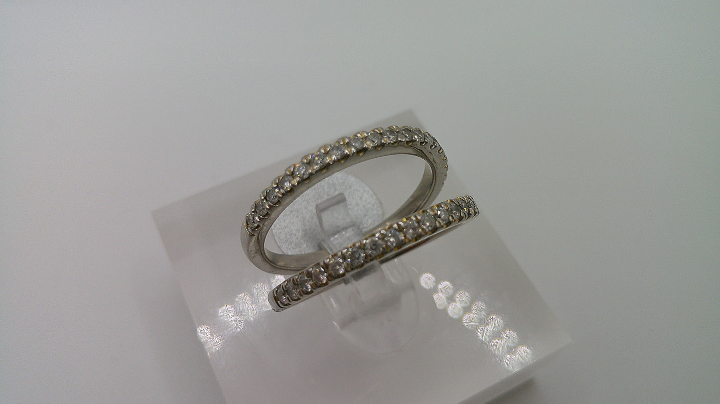 14k gold diamond ring | white gold | .5ct each | size 6.25 | stacked set