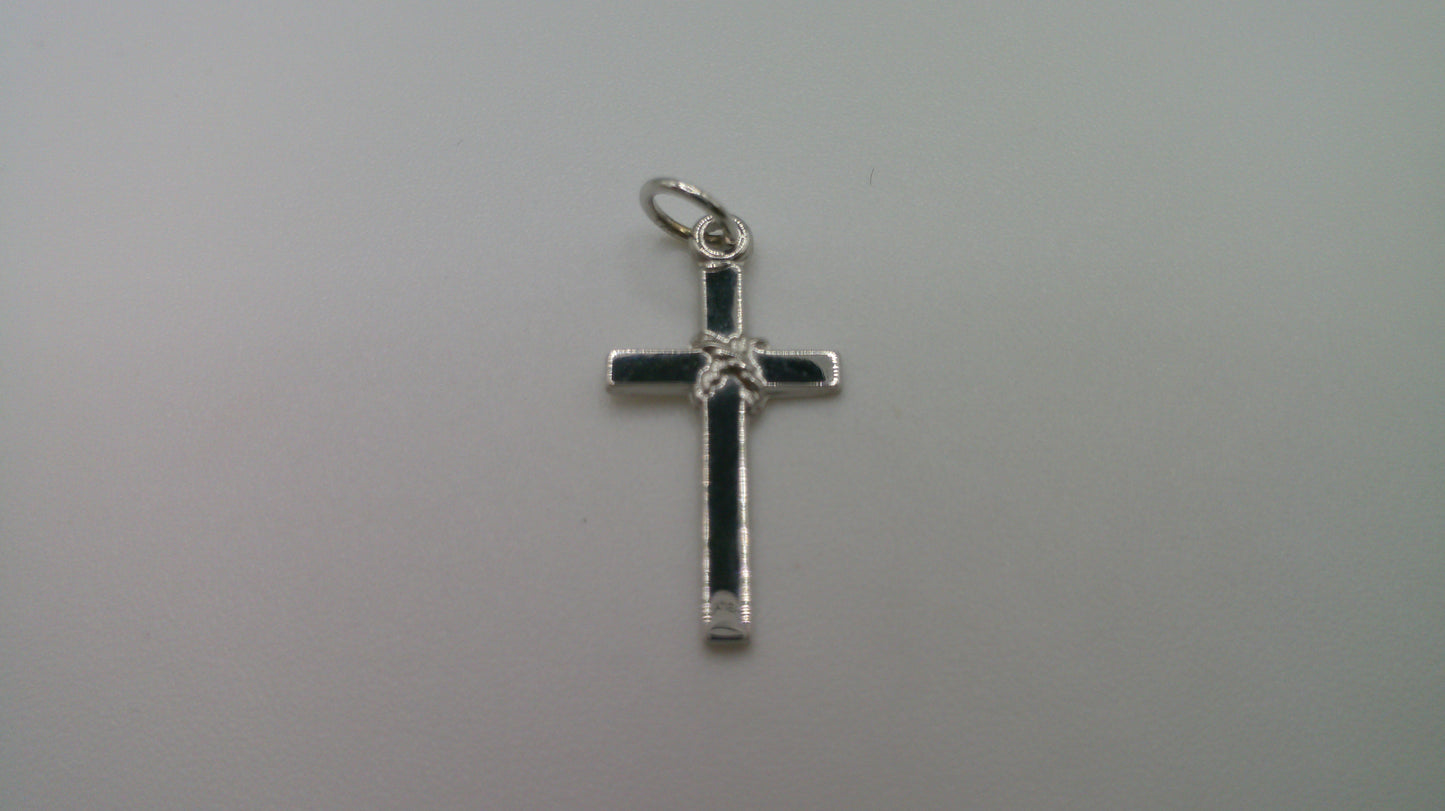 14k white gold cross pendant | crucifix | 0.5g