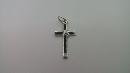 14k white gold cross pendant | crucifix | 0.5g