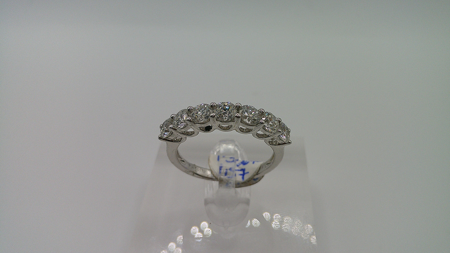 18k gold diamond ring | white gold | 1.40 ct | 7 diamonds | size 7.5