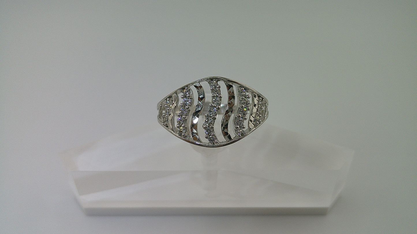 14k white gold ring | zirconia stone | size 8