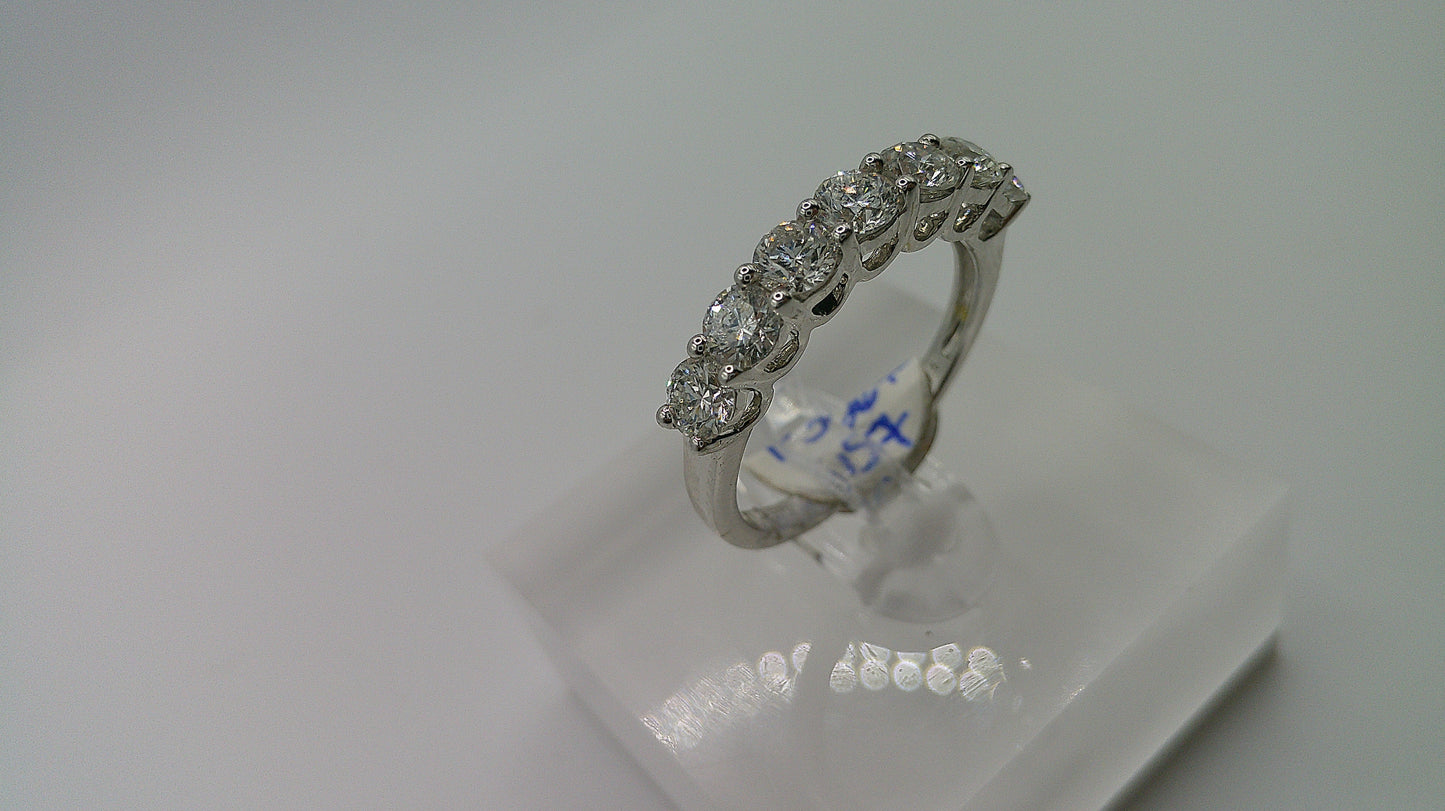 18k gold diamond ring | white gold | 1.40 ct | 7 diamonds | size 7.5