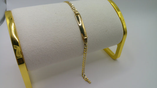 14k gold baby bracelet | ID bracelet | Pave Miami Bracelet