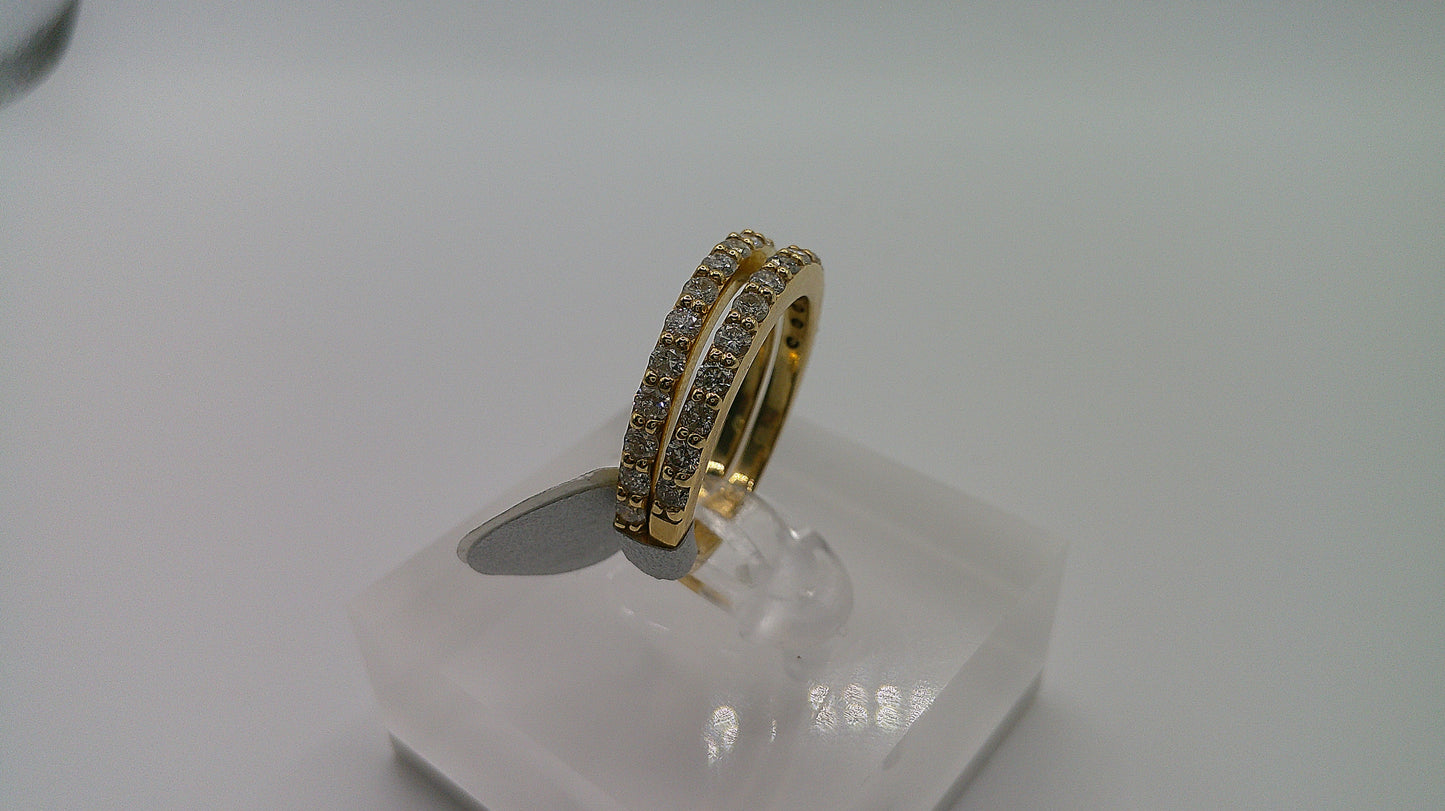 14k gold diamond ring | yellow gold | stacked rings | .5 ct each | size 6.25