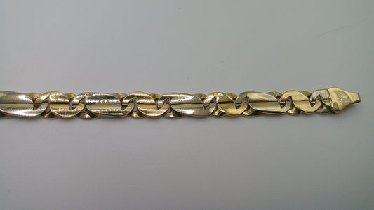 14k two-toned gold link bracelet | white gold, yellow gold | 7.75 inches