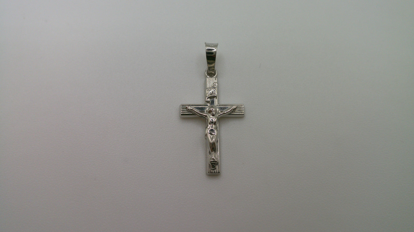 14k white gold cross pendant | crucifix | 1.1g