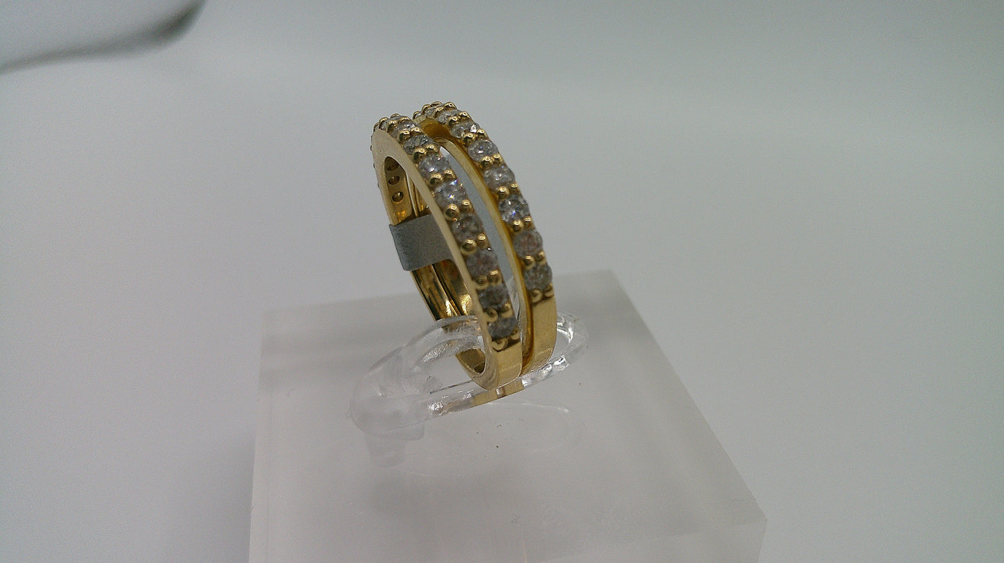 14k gold diamond ring | yellow gold | stacked rings | .5 ct each | size 6.25